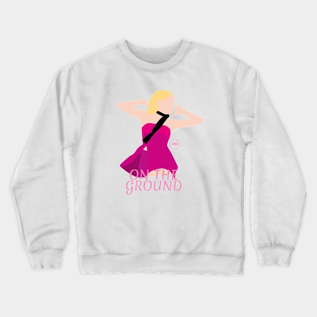 rose on the ground silhouette design Crewneck Sweatshirt by MBSdesing 